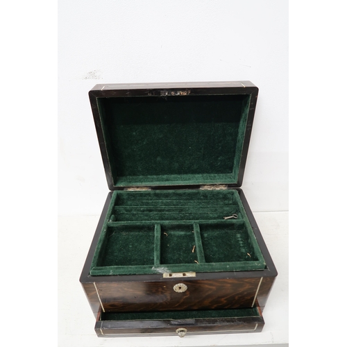 686 - A 19th century coromandel and inlaid jewellery box - Width 30cm - in good condition