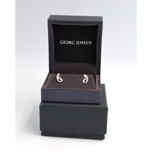 87 - A pair of Georg Jensen hallmarked Silver Infinity earrings, Boxed as new.