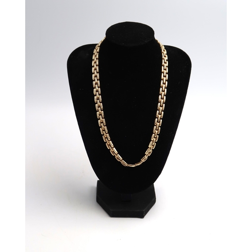 91 - A marked .375 yellow gold link necklace 27.7 grams 43cm long