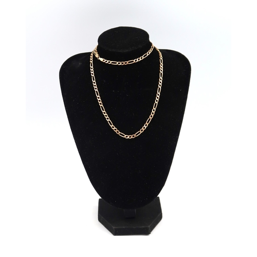 145 - A 9ct yellow gold hallmarked necklace - length 52cm - approx weight 10.9 grams - clean and bright