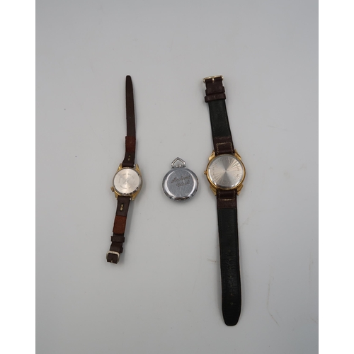 281 - A Lauris Nightingale nurses watch with suspension loop in steel case, Arabic numerals to silvered di... 