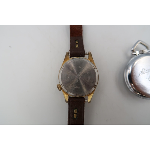 281 - A Lauris Nightingale nurses watch with suspension loop in steel case, Arabic numerals to silvered di... 