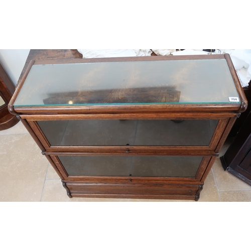 704 - A two section Globe Wernicke style bookcase - Width 87cm x Depth 30cm x Height 85cm