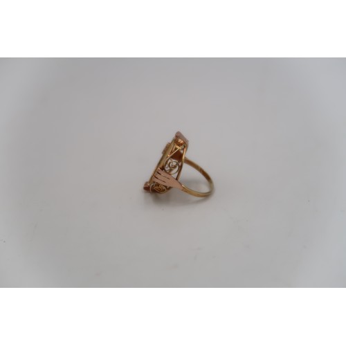 138 - A 1915 Ducat set in 14ct yellow gold ring mount size M, 7.1grams.