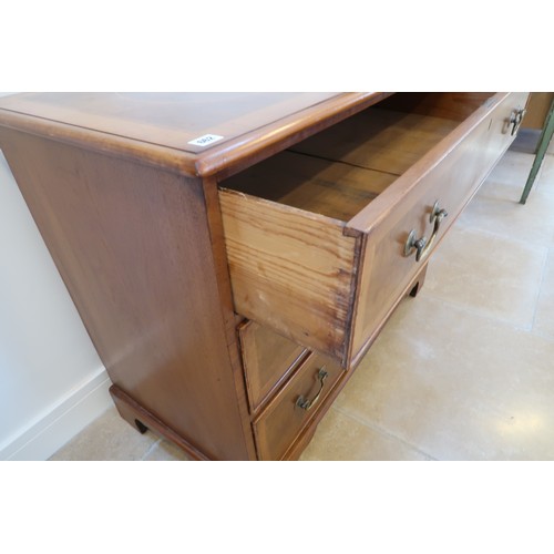 662 - A 19th century re veneered walnut three drawer chest of drawers - Width 104cm x Depth 50cm x Height ... 