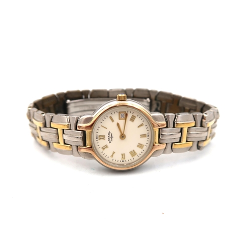 285 - An L129 Sea Point Rotary ladies wristwatch in bi-metal case on bi metal bracelet strap - gold highli... 