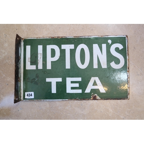 434 - An enamel Liptons Tea advertising sign - 39cm x 22cm