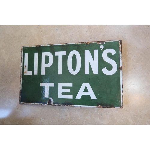 434 - An enamel Liptons Tea advertising sign - 39cm x 22cm