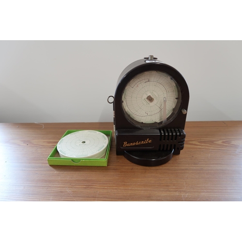 517 - A Bakoscribe, bakelite cased barograph with cards