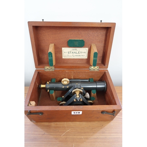 519 - A W.F. Stanley & Co Theodolite no. 29266 cased