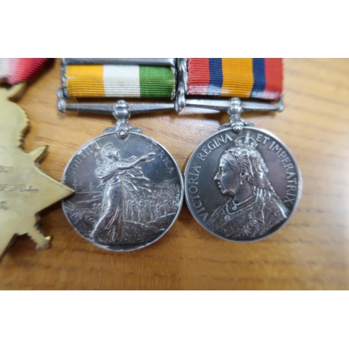 544 - A group of five medals including South Africa Campaign medal with clasps four Transvaal, Relief of L... 