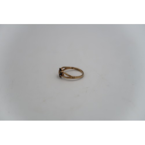 62 - Three 9ct gold dress rings sizes K, J, F/G - total weight approx 6.1 grams