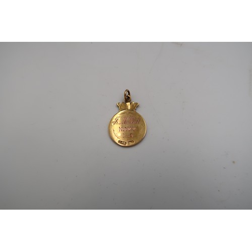 198 - Approx 10.8 grams of 9ct gold - Two hallmarked 9ct gold medallions and a 9ct dog tag pendant suspend... 