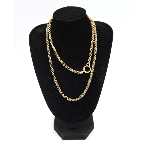  A possible 9ct yellow gold belcher chain, 21.8 grams, 72cm long