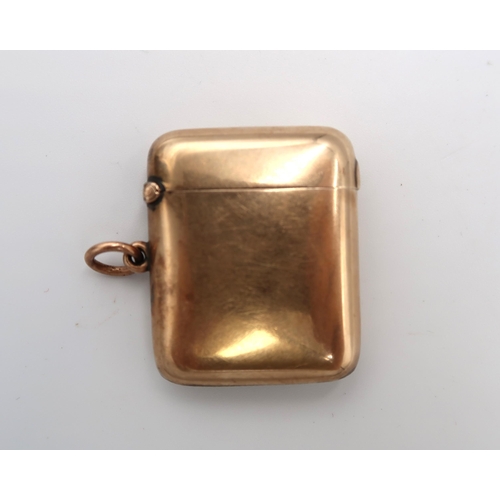  A hallmarked 9ct yellow gold vesta, Chester William Neal 1899, approx 17.1 grams