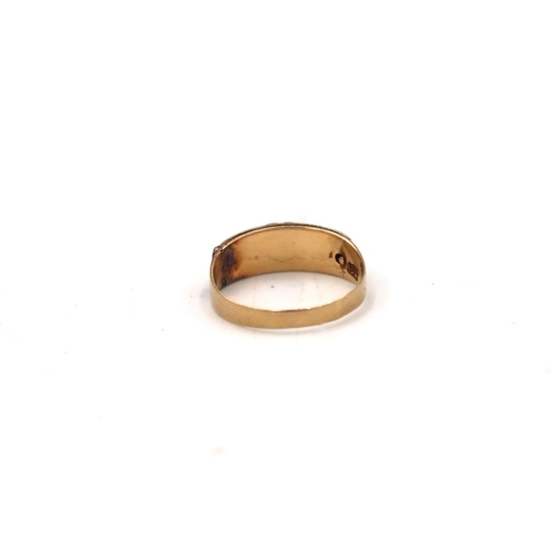  An 18ct yellow gold sweetheart ring size O/P - approx weight 2.7 grams