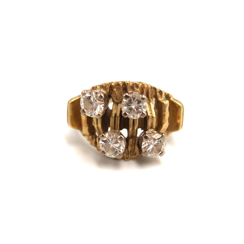 160 - An 18ct yellow gold (marked) four stone diamond ring size Q/R - approx weight 7.9 grams - each diamo... 