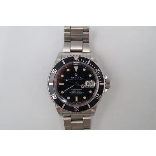 273 - A Rolex Oyster Perpetual Date Submariner stainless steel gentleman's wristwatch, model number 16610,... 