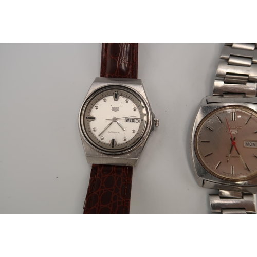 279 - An automatic Seiko 5 on Citizen strap 6309-8480 wristwatch and another automatic Seiko 5 6390-7270 w... 