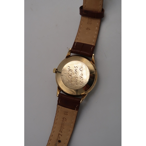 281 - An Omega 1968 solid 9ct gold automatic men's watch, ref 161.25418, working in saleroom and with box