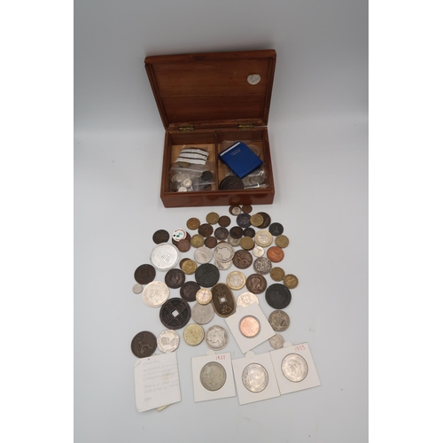 377 - A box containing a quantity of coinage including an 1851 Indian head dollar, a 2019 50th Anniversary... 