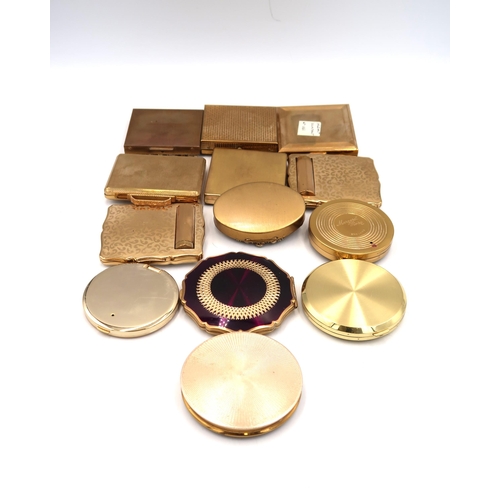 442 - Thirteen ladies compacts, all good condition, makes include Stratton