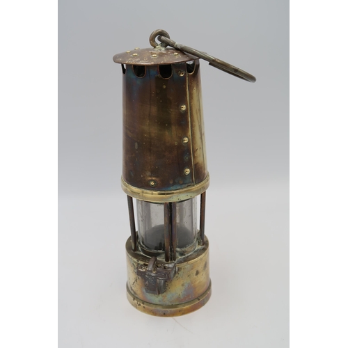 449 - A copper and brass antique Eccles Protector/Miners/Davy lamp - The Protector Lamp & Lighting Co Ltd ... 