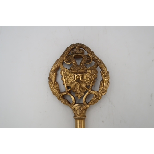 458 - Austria Kingdom: An honorary Imperial Court Key, constructed of gilded brass, the key bit decorated ... 