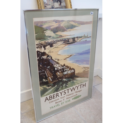 463 - A Vintage British Railways advertising framed poster for Aberystwyth  102cm x 71cm