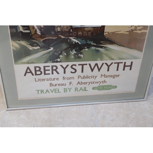 463 - A Vintage British Railways advertising framed poster for Aberystwyth  102cm x 71cm