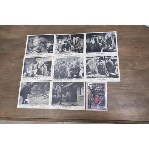 478 - Charles Dickens Oliver Twist - Eight lobby cards and Oliver Twist film production book - both packag... 