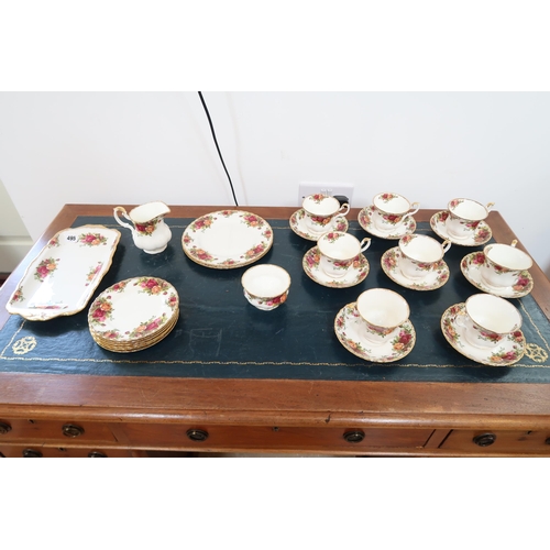 495 - Royal Albert Old Country Roses - Eight cups and saucers, sandwich plate, six small and two large pla... 