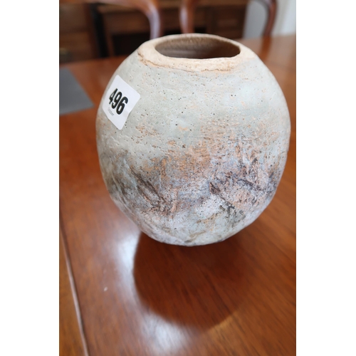 496 - An Ostrich style egg pot - Height 17cm