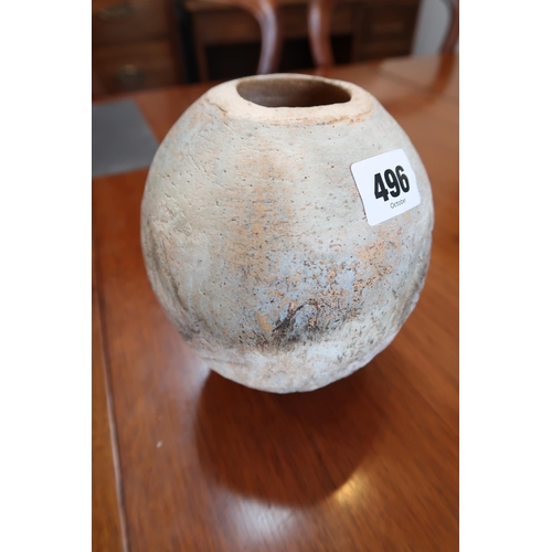 496 - An Ostrich style egg pot - Height 17cm