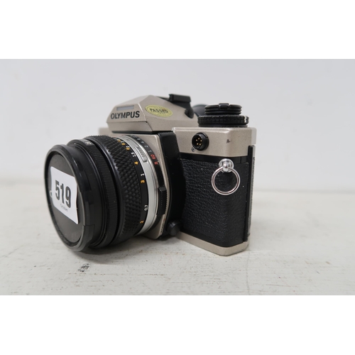 519 - An Olympus OM4Ti camera with F1.8/50mm lens, untested titanium body.