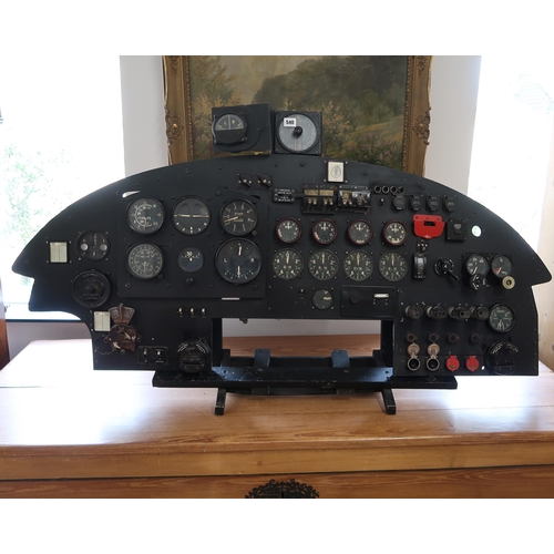 540 - An Air Ministry Avro Lancaster instrument panel from a Lancaster bomber aircraft, with ignition swit... 