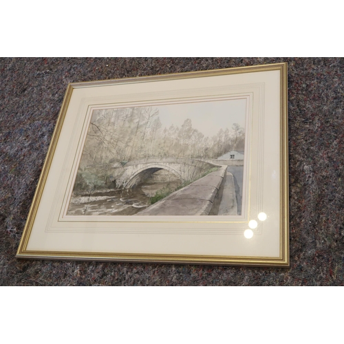 578 - Stanley Orchart, watercolour, Bridge on Annan Dumfreshire, dated 1995, image size 47cm x 37cm, frame... 