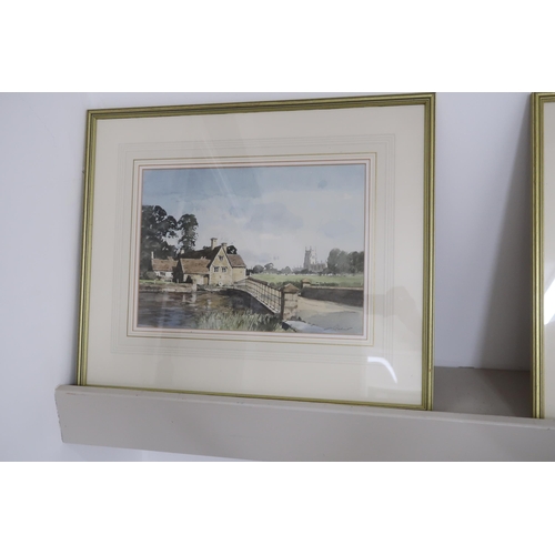 581 - Stanley Orchart, watercolour, Greta bridge, North Yorkshire 1995, image size 36cm x 26cm, frame size... 