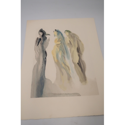 587 - Salvador Dali - Print, unframed - The Constellation of Blessed Spirits Paradise - 17cm x 24cm - unsi... 