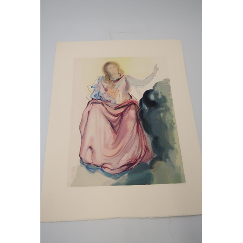 589 - Salvador Dali - Print, unframed - Beatrice Resolves Dante's Doubts Paradise - 19cm x 24cm - unsigned