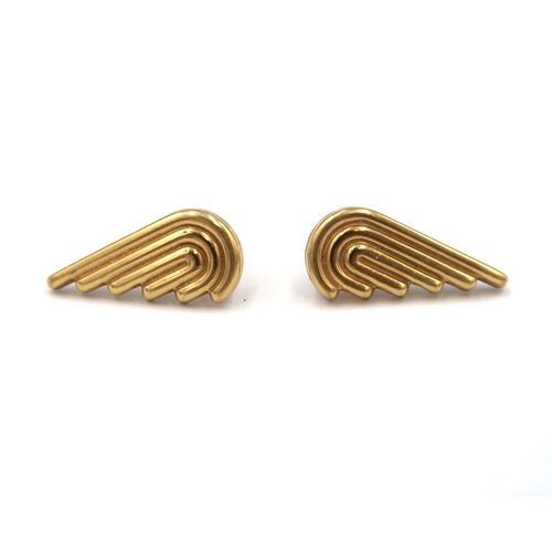 82 - A pair of 18ct yellow gold earrings - approx weight 3 grams