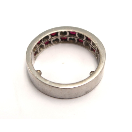  A diamond and ruby ring size L - approx weight 7.7 grams