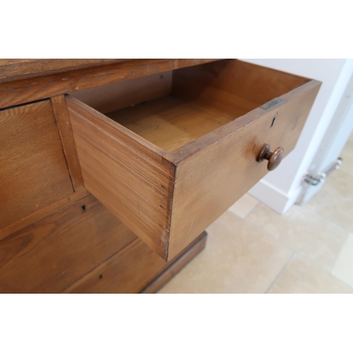 675 - A good 19th century ash cupboard over chest in original condition, 138 by 107cm.