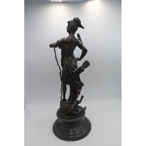 445 - After Albert-Ernest Carrier-Belleuse, French, 1824-1887: Diana, the huntress, standing on a boar, st... 