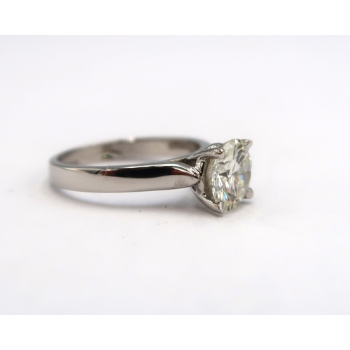 167 - A platinum 1.6ct diamond solitaire ring, very good colour and clarity H vs1, accompanied with a GIE ... 