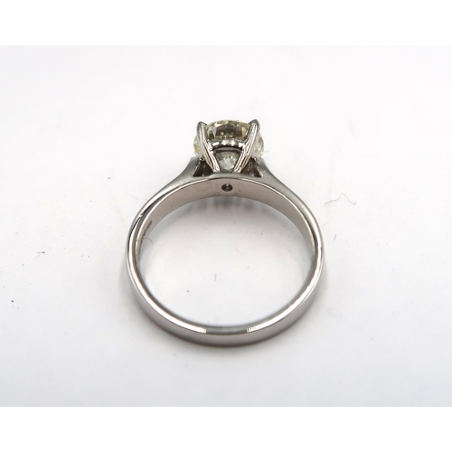 167 - A platinum 1.6ct diamond solitaire ring, very good colour and clarity H vs1, accompanied with a GIE ... 