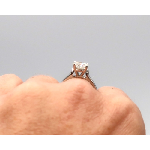 167 - A platinum 1.6ct diamond solitaire ring, very good colour and clarity H vs1, accompanied with a GIE ... 