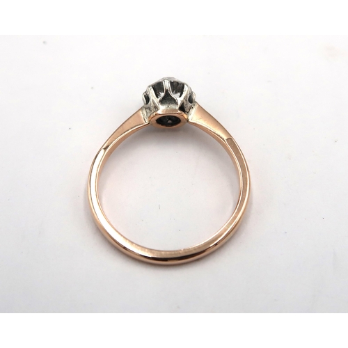 202 - A 9ct yellow gold white topaz solitaire ring, approx 1ct, head size approx 7mm diameter, size M