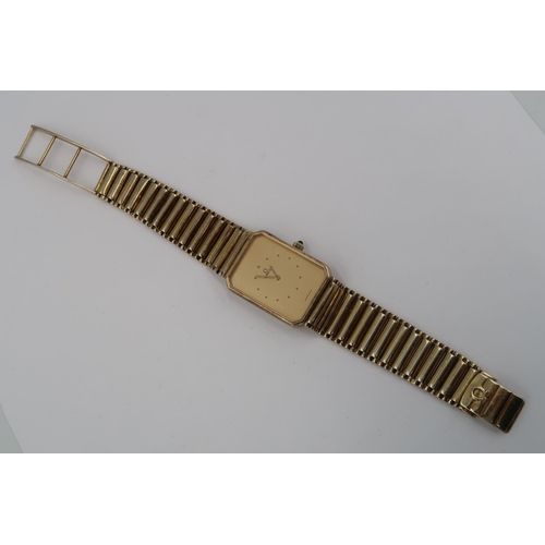 251 - A Gents Omega Silver Gilt manual wind wristwatch No8400 with original flexible Omega bracelet strap ... 