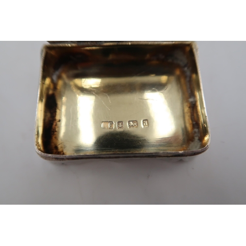 329 - A H.M. Silver and gilt lined pill box, Birmingham 1900, 1.59 Troy Oz monogrammed to top with foliate... 